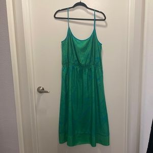 Loft Green/Blue Midi Dress XL.
